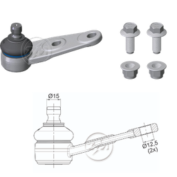 [51ZM-47012204] ROTULA VOLKSWAGEN GOL 95 123N.M INFERIOR DER-IZQ