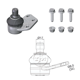 [51ZM-47023001] ROTULA FIAT IDEA 07-16 PALIO WEEKEND 09-20 STRADA 09-20 IC:Ø17 0 DM:Ø8 5 ETC:33N.M INFERIOR DER